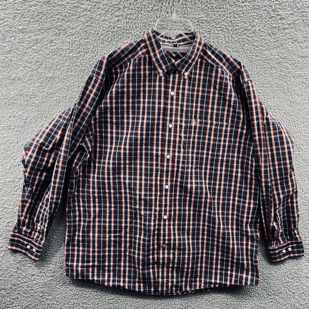Ariat Mens Pro Series Western‎ Shirt XL Plaid Ranch Rodeo Outdoor Button Front